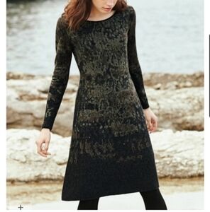 Peruvian Connection printed sweater long sleeve dress Lilah Knit Pima Cotton